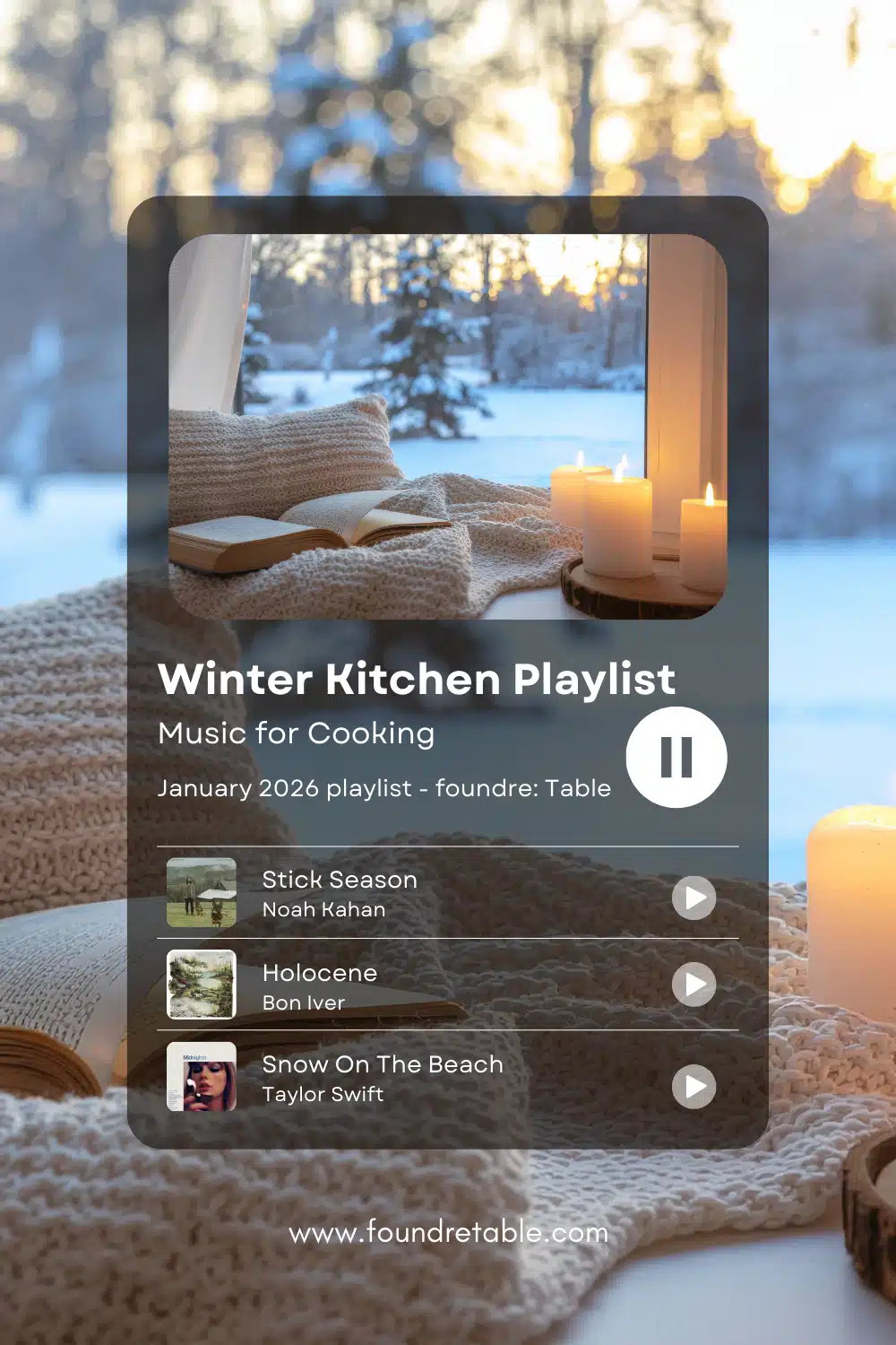 Music for cooking. A winter kitchen playlist. Foundre: Turntable, January 2026.
